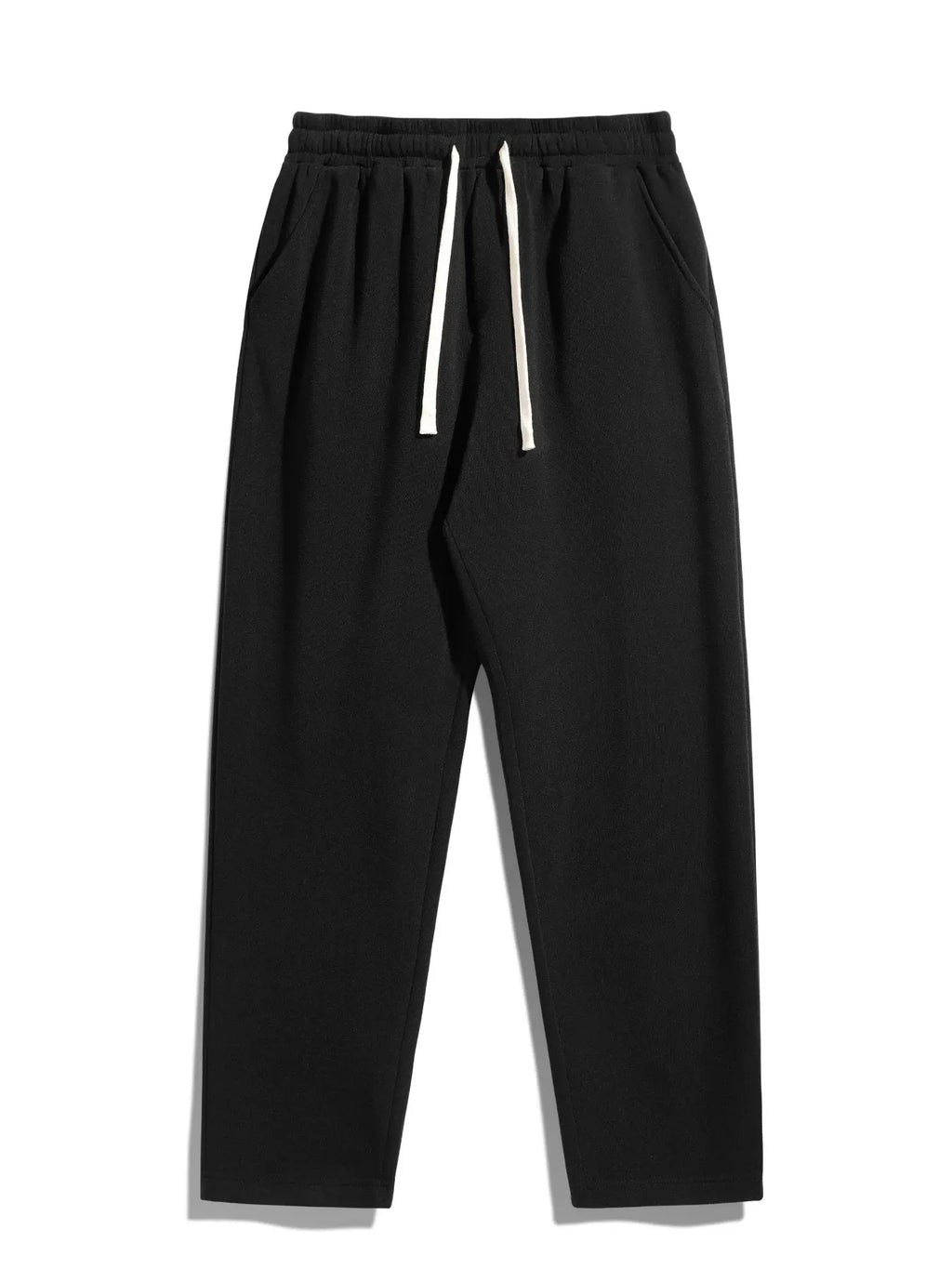 Men'S Solid Thermal Lined Pants with Drawstring Waist, Comfy Cozy Regular Fit Straight Leg Trousers for Fall & Winter, Men'S Bottoms for Daily Wear Thermal Menswear