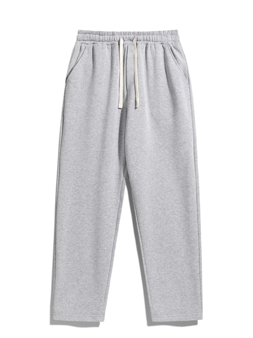 Men'S Solid Thermal Lined Pants with Drawstring Waist, Comfy Cozy Regular Fit Straight Leg Trousers for Fall & Winter, Men'S Bottoms for Daily Wear Thermal Menswear