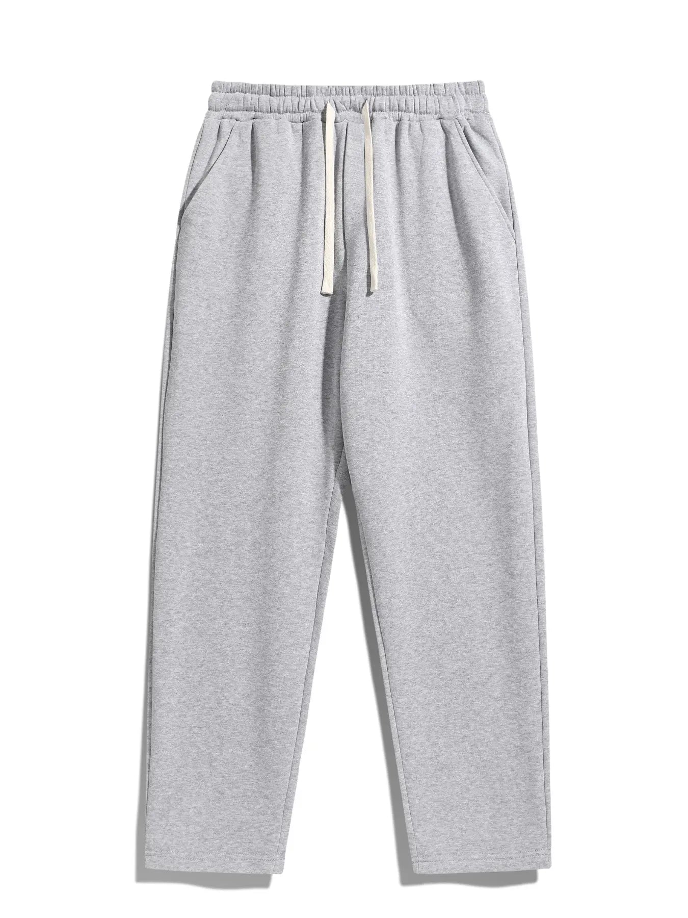 Men'S Solid Thermal Lined Pants with Drawstring Waist, Comfy Cozy Regular Fit Straight Leg Trousers for Fall & Winter, Men'S Bottoms for Daily Wear Thermal Menswear