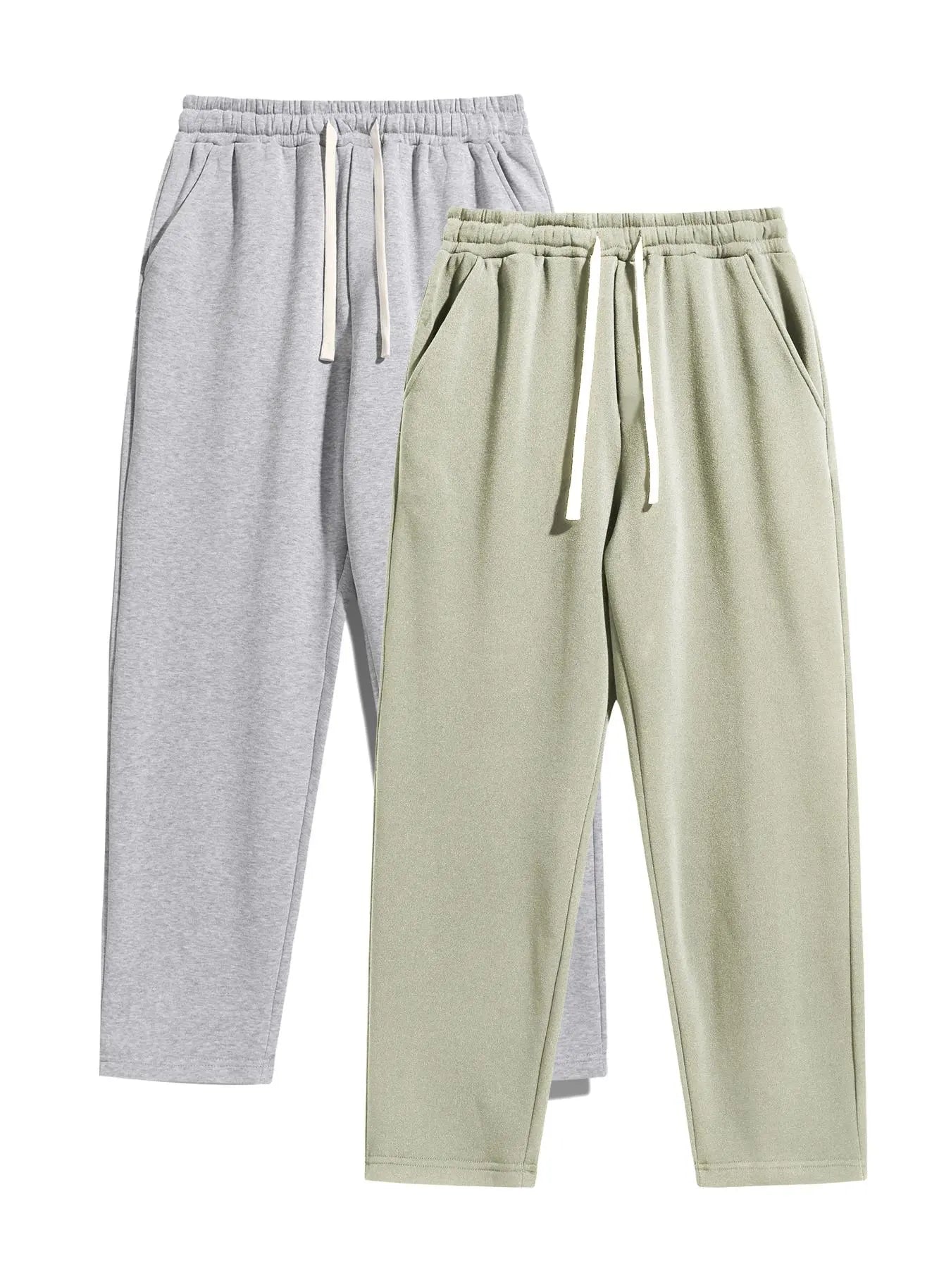 Men'S Solid Thermal Lined Pants with Drawstring Waist, Comfy Cozy Regular Fit Straight Leg Trousers for Fall & Winter, Men'S Bottoms for Daily Wear Thermal Menswear