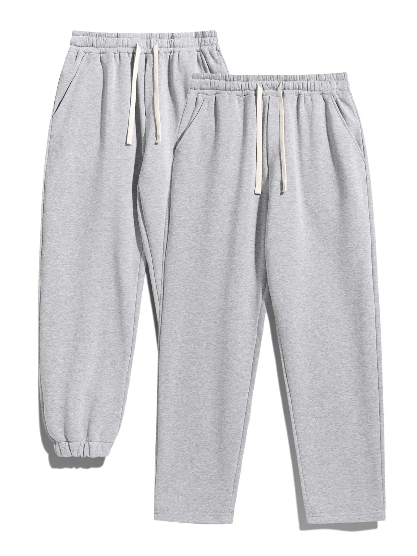 Men'S Solid Thermal Lined Pants with Drawstring Waist, Comfy Cozy Regular Fit Straight Leg Trousers for Fall & Winter, Men'S Bottoms for Daily Wear Thermal Menswear