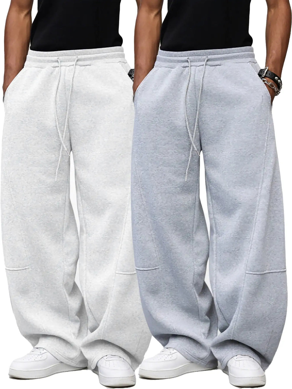 Men'S Baggy Sweatpants, Loose Fit Casual Drawstring Elastic Waist, Wide Leg Joggers Trousers with Pockets, Comfortable Daily Wear, Sports Bottoms, Drawstring Waist Athleisure, Soft Comfy Sweatpants, Athleisure Style Bottoms
