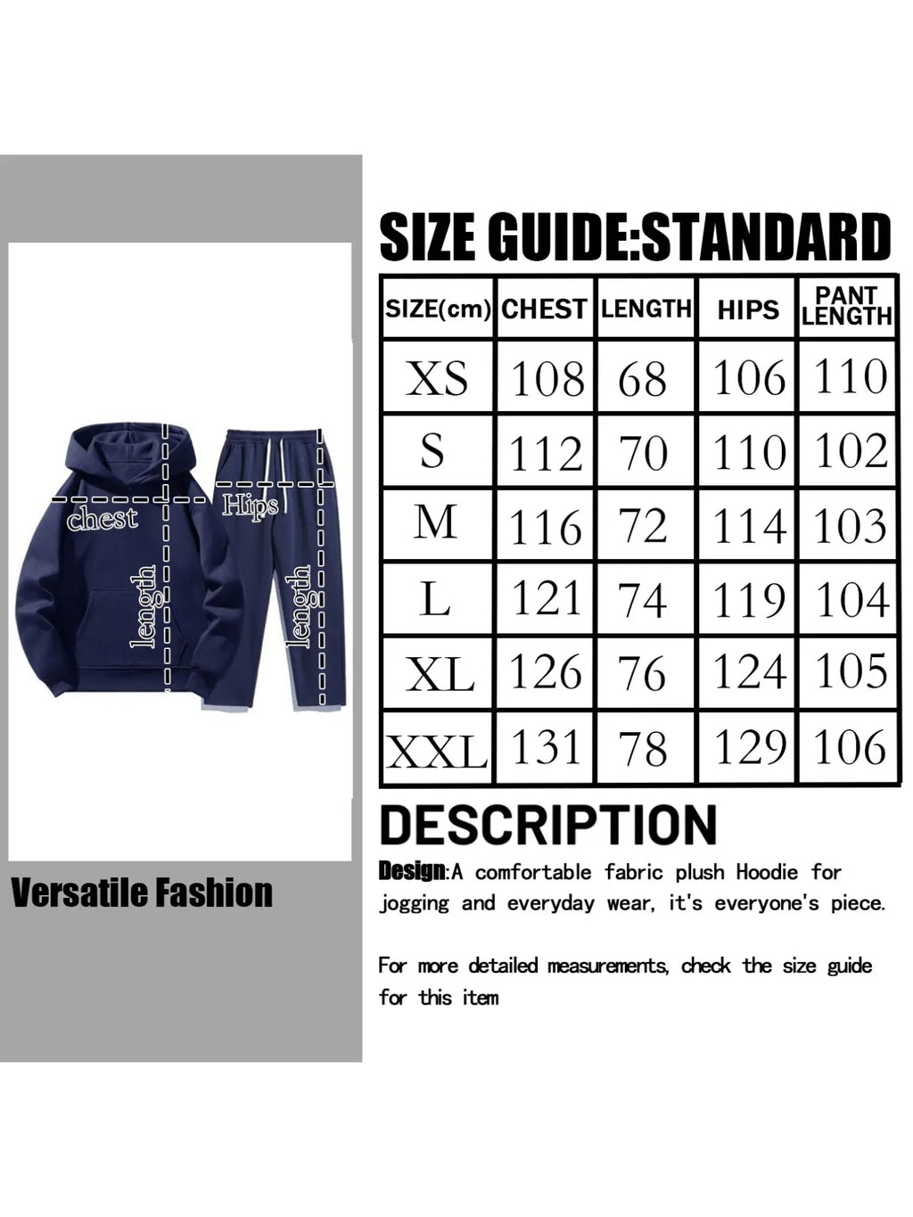 Men'S Solid Color Two-Piece Sweatsuit Set, Fitted Casual Hoodie & Drawstring Pants, Thick Fabric for Fall Winter, Daily Wear Essentials