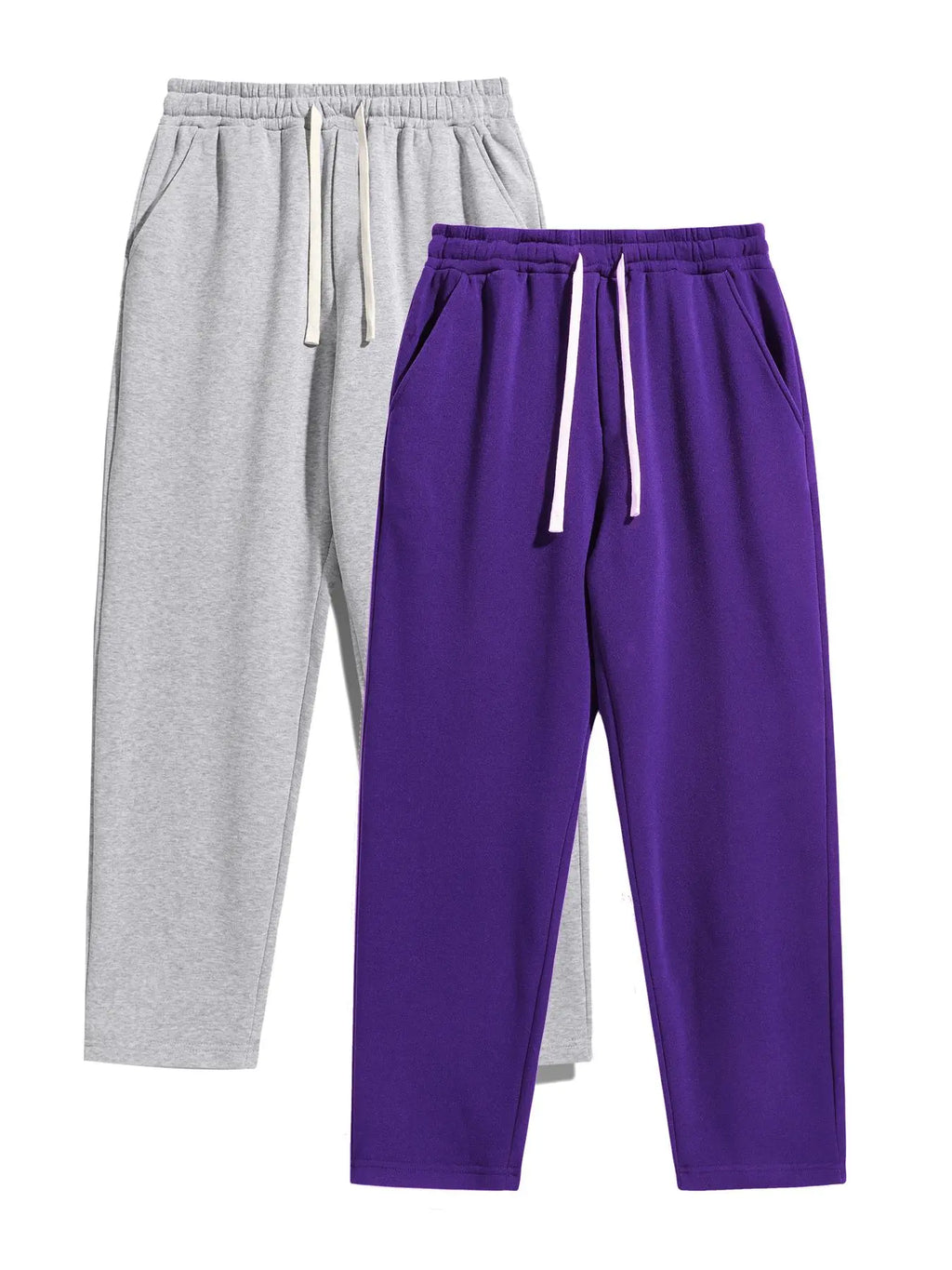 Men'S Solid Thermal Lined Pants with Drawstring Waist, Comfy Cozy Regular Fit Straight Leg Trousers for Fall & Winter, Men'S Bottoms for Daily Wear Thermal Menswear