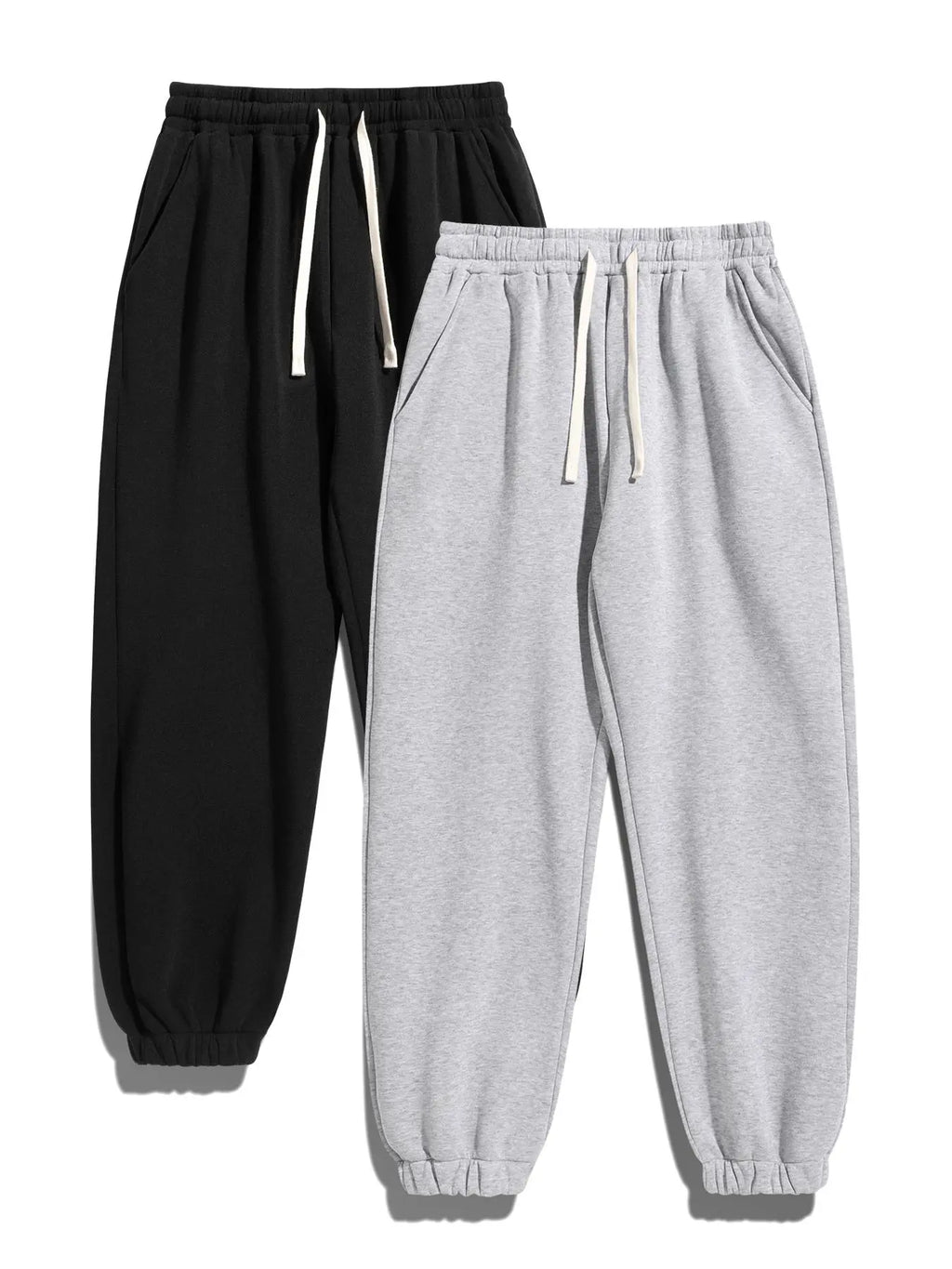 Men'S Solid Thermal Lined Pants with Drawstring Waist, Comfy Cozy Regular Fit Straight Leg Trousers for Fall & Winter, Men'S Bottoms for Daily Wear Thermal Menswear